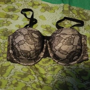 VICTORIA'S VICTORIA SECRET BIOFIT MULTI WAY STRAPLESS BRA 36B 36 B BLACK